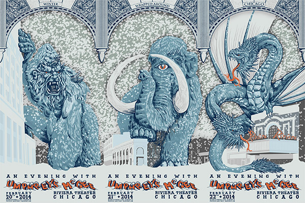 Umphrey's McGee Chicago 2014 Triptych Poster