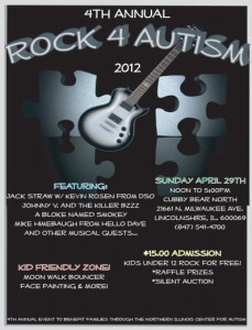 Rock 4 Autism Benefit Promises Jamming Fun For All Ages on Sunday, April 29 @ Cubby Bear North